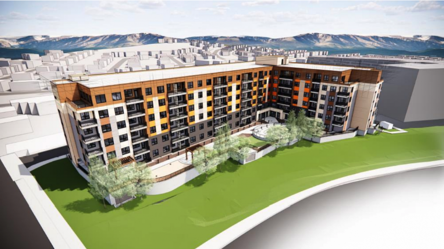 <who> Photo Credit: City of Kelowna </who> A view of the project from the east (from Valley Road).