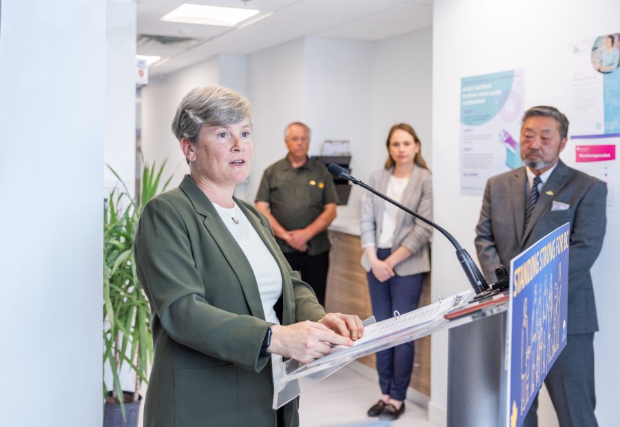 <who>Photo Credit: Government of BC</who>Health Minister Josie Osborne launches a US recruitment campaign for doctors and nurses earlier this month.