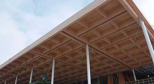 ‘Exciting milestone’: Kelowna airport expansion’s mass timber roof now complete